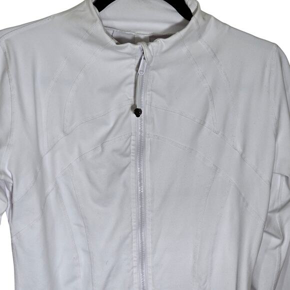 Lulemon Define Full Zip Jacket Luon White Reflective Logo On Back Size 8 - Picture 3 of 10